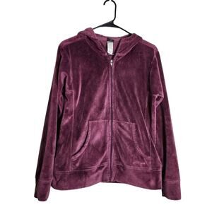 Patagonia Fleece Sweater Jacket Size M Full Zip Hooded Purple Plush
